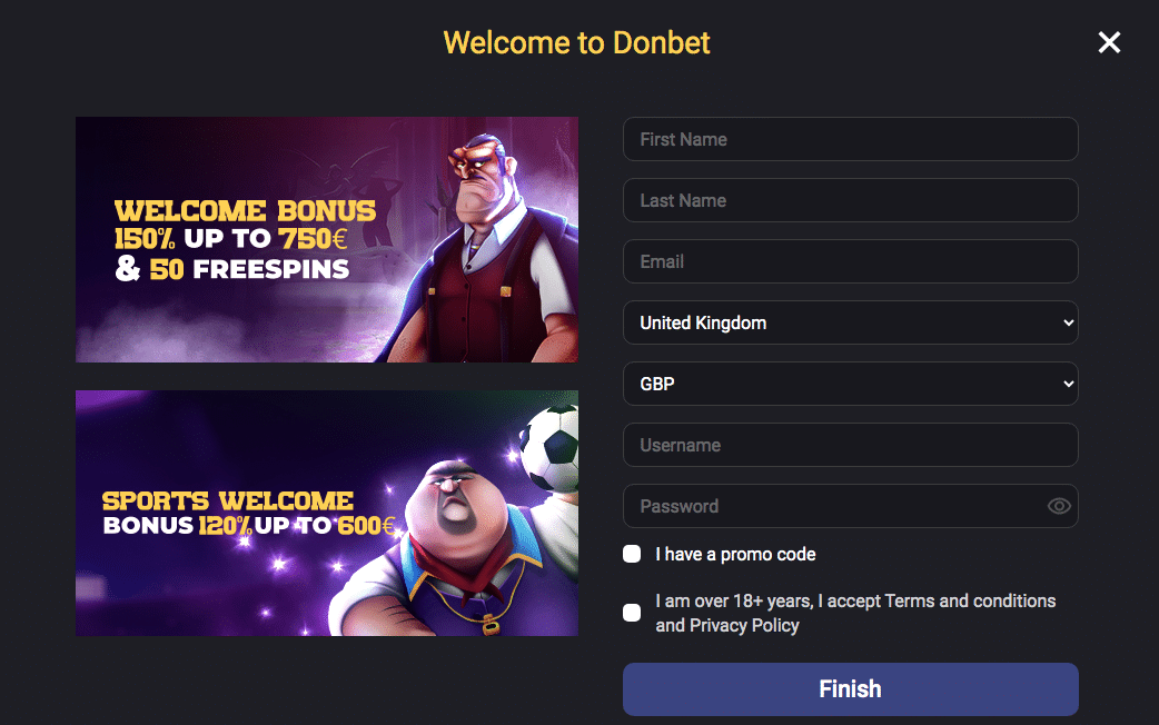 Donbet sign up